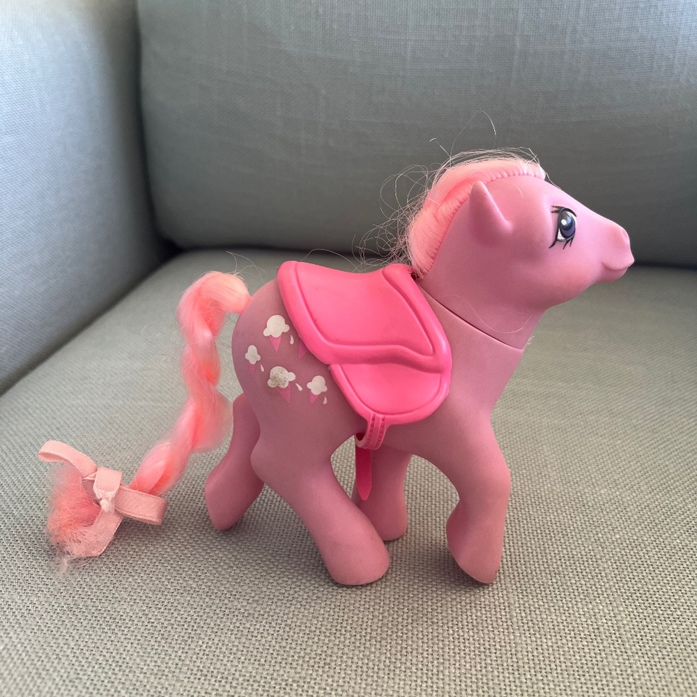Vintage My Little Pony G1 Lickety Split Pink Pony w/ Saddle Hasbro 1980s